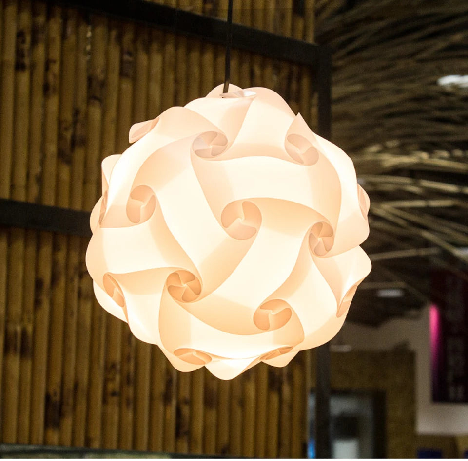DIY Modern Ball Novelty IQ Jigsaw Lamp Puzzles Pendant Light Dia.25cm/30cm/40cm Lampshade +E27 Lamp Holder 1 Meter Hanging Wire