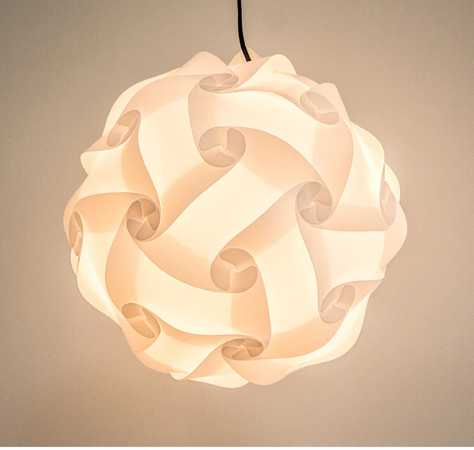 DIY Modern Ball Novelty IQ Jigsaw Lamp Puzzles Pendant Light Dia.25cm/30cm/40cm Lampshade +E27 Lamp Holder 1 Meter Hanging Wire