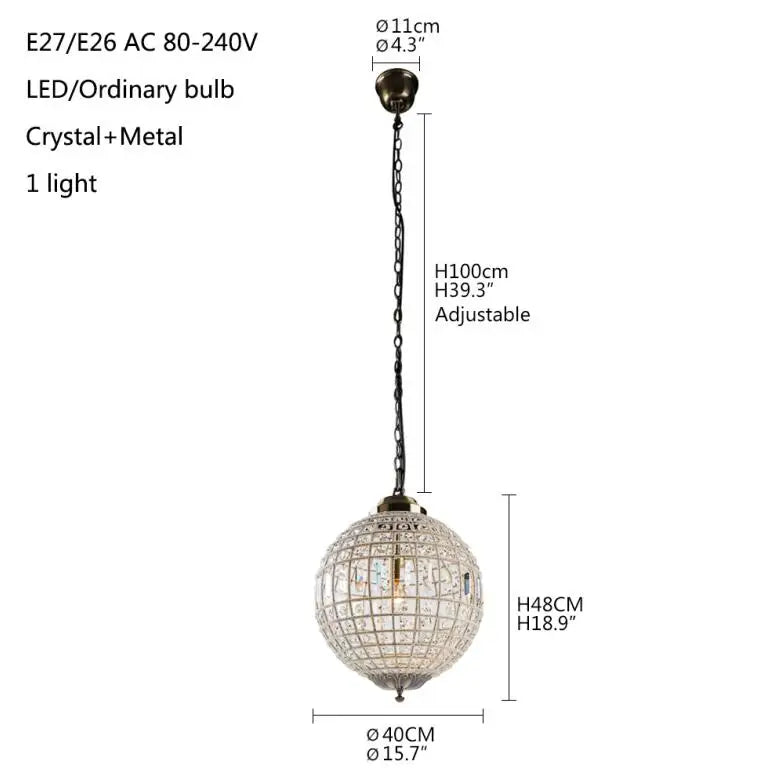 Modern Chandelier Lamp Lustres Lights E27 Living Room Bedroom Retro Vintage Royal Empire Ball Style Big LED Crystal Light