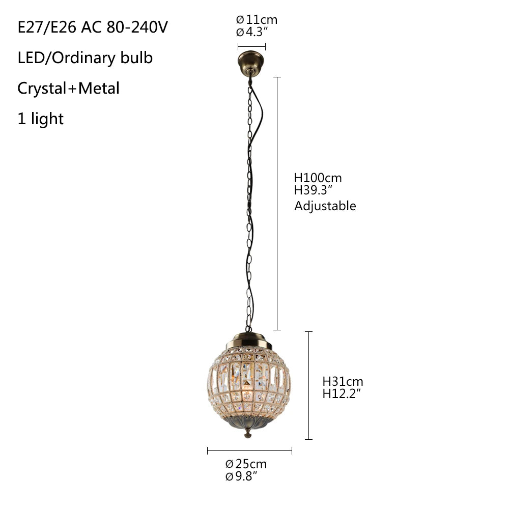 Modern Chandelier Lamp Lustres Lights E27 Living Room Bedroom Retro Vintage Royal Empire Ball Style Big LED Crystal Light