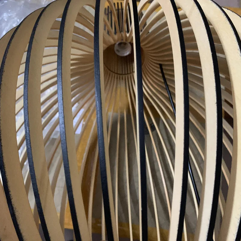 Japanese Retro Wooden Birdcage Pendant Light Creative Restaurant Rural Restaurant Tatami Lamp Pendant Light Home Decor Lighting