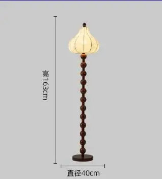 Chinese Style Luxury Cloth Floor Lamp Retro Art Living Room Bedroom Study Villa Hotel LED Decorative Standing Lighting Fixtures