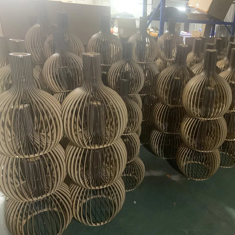 Japanese Retro Wooden Birdcage Pendant Light Creative Restaurant Rural Restaurant Tatami Lamp Pendant Light Home Decor Lighting