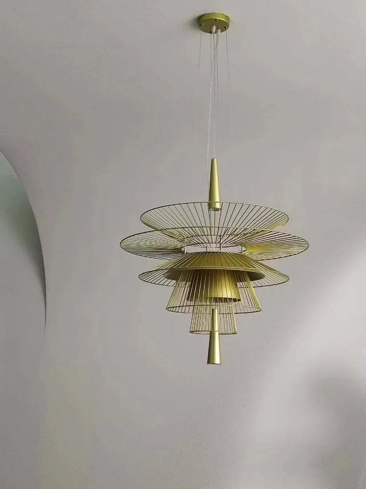 Luxury Metal Lustre Suspension Black Amd Gold Light for Living Dining Room Kitchen Island Lamp Vintage Gravity Origin Chandelier