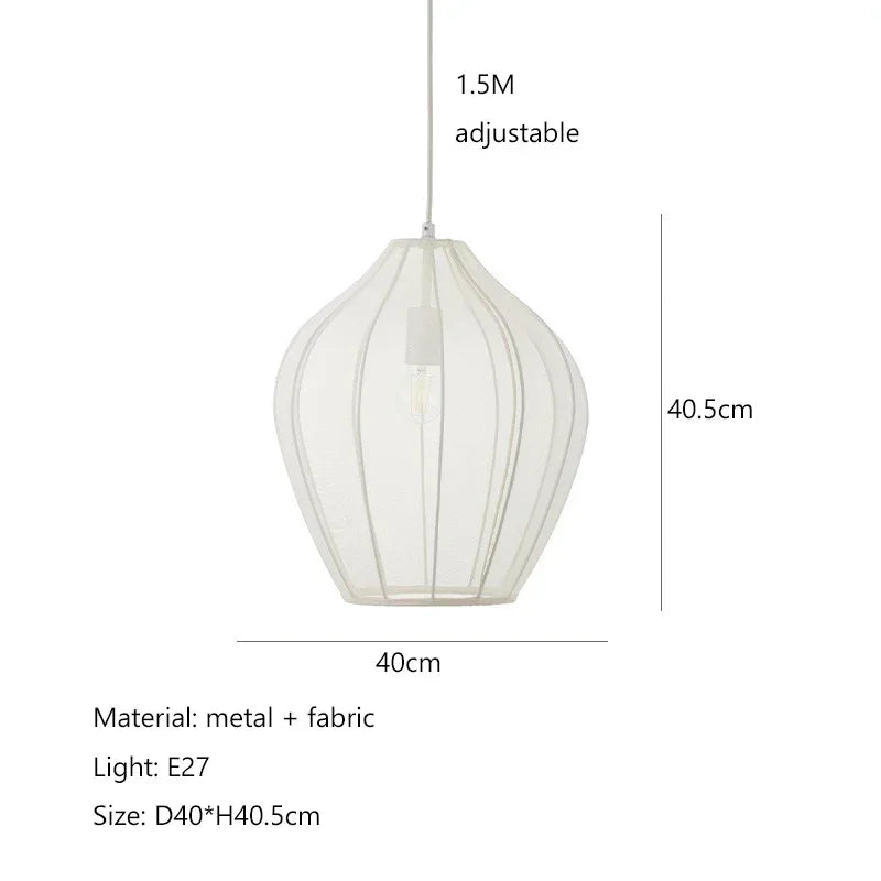 Danish Home Design Fabric Lamp for Living Room Sofa Home Decorations Bedroom Bedside Lamp Wabi Sabi Pendant Light