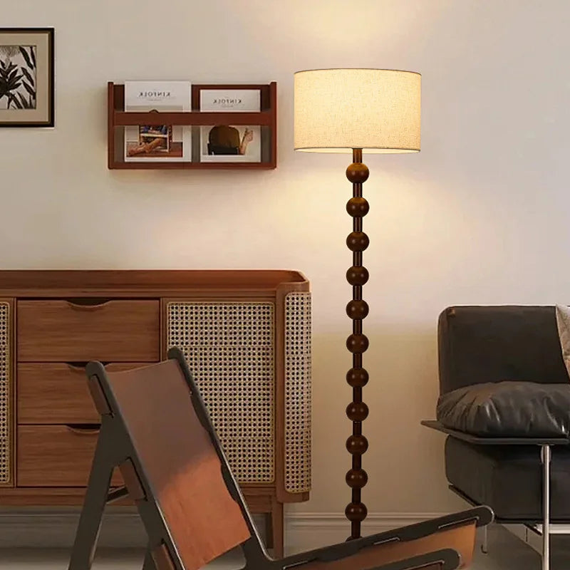 Chinese Style Luxury Cloth Floor Lamp Retro Art Living Room Bedroom Study Villa Hotel LED Decorative Standing Lighting Fixtures