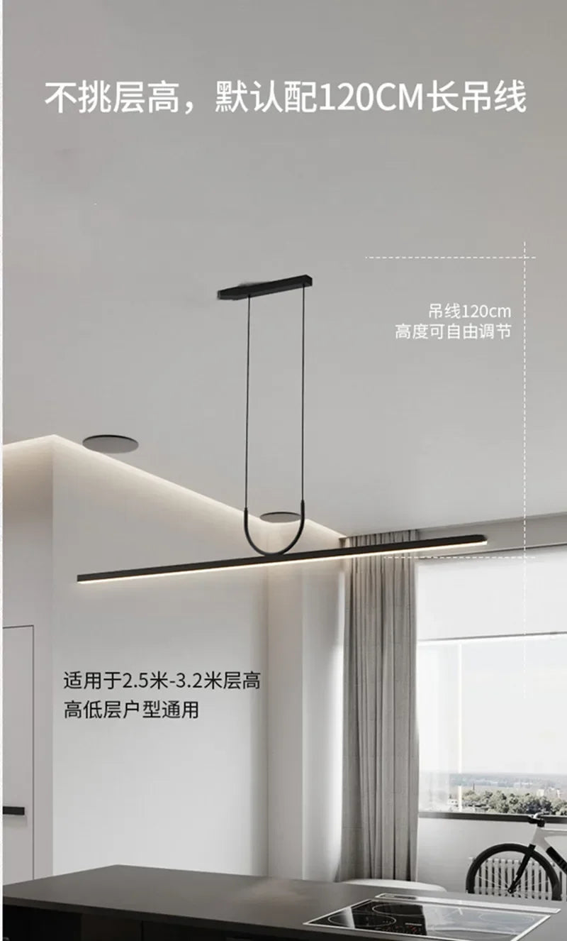 Home Decor Hanging Lighting Fixture Modern Minimalist LED Ceiling Chandelier for Table Dining Room Kitchen Island Pendant Lamp