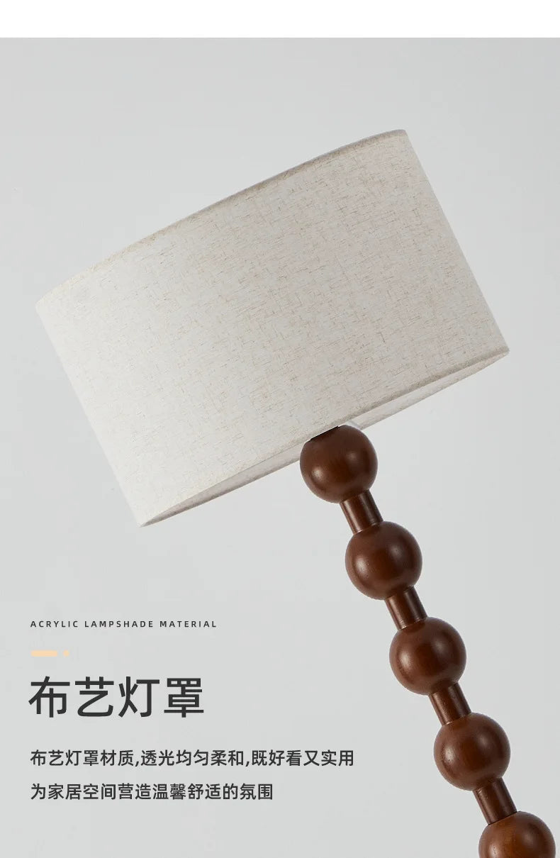 Chinese Style Luxury Cloth Floor Lamp Retro Art Living Room Bedroom Study Villa Hotel LED Decorative Standing Lighting Fixtures