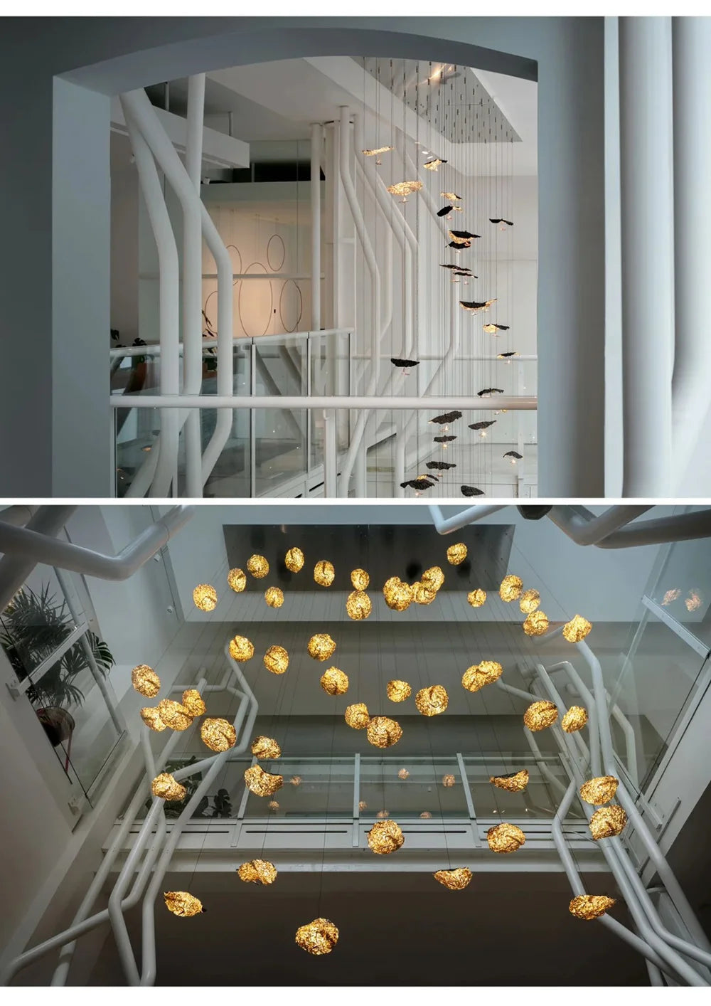 Modern Loft Copper Pendant Light Lotus Chandelier Indoor Lighting LED Ceiling Lamp for Living Dining Room Home Decoration