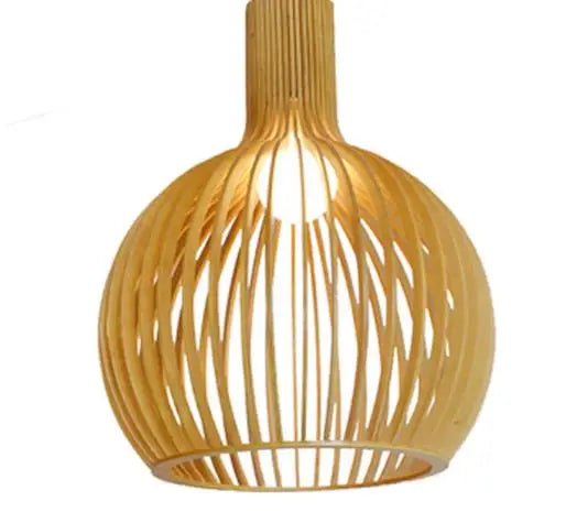 Japanese Retro Wooden Birdcage Pendant Light Creative Restaurant Rural Restaurant Tatami Lamp Pendant Light Home Decor Lighting