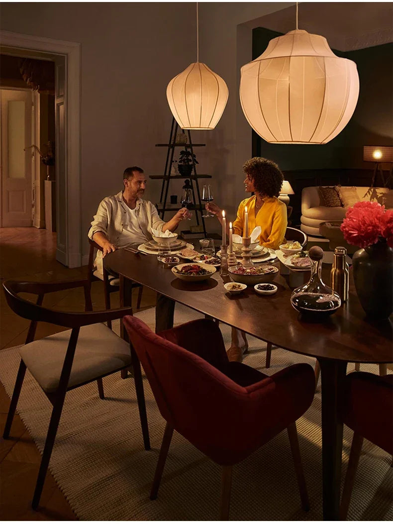 Danish Home Design Fabric Lamp for Living Room Sofa Home Decorations Bedroom Bedside Lamp Wabi Sabi Pendant Light