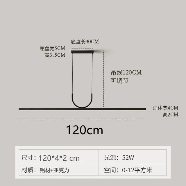 Home Decor Hanging Lighting Fixture Modern Minimalist LED Ceiling Chandelier for Table Dining Room Kitchen Island Pendant Lamp