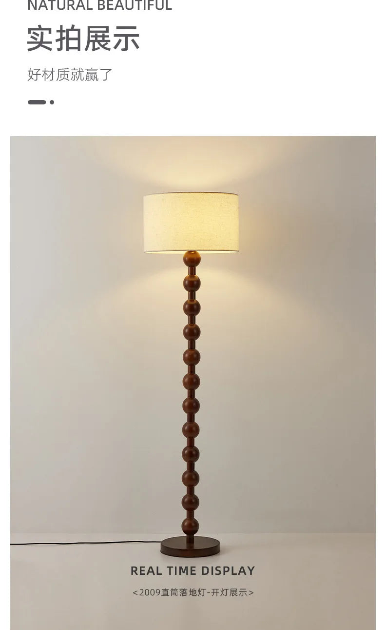 Chinese Style Luxury Cloth Floor Lamp Retro Art Living Room Bedroom Study Villa Hotel LED Decorative Standing Lighting Fixtures