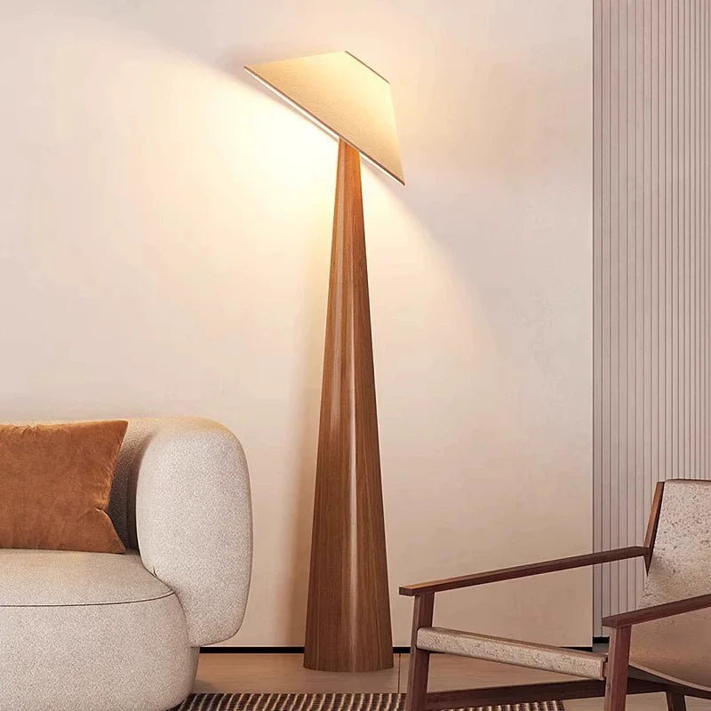 YSL Japanese LED E27 Solid Wood Vertical Table Lamp Living/Tea Room Bedroom Bedside Study Wabi-sabi Decorative Floor Lamp