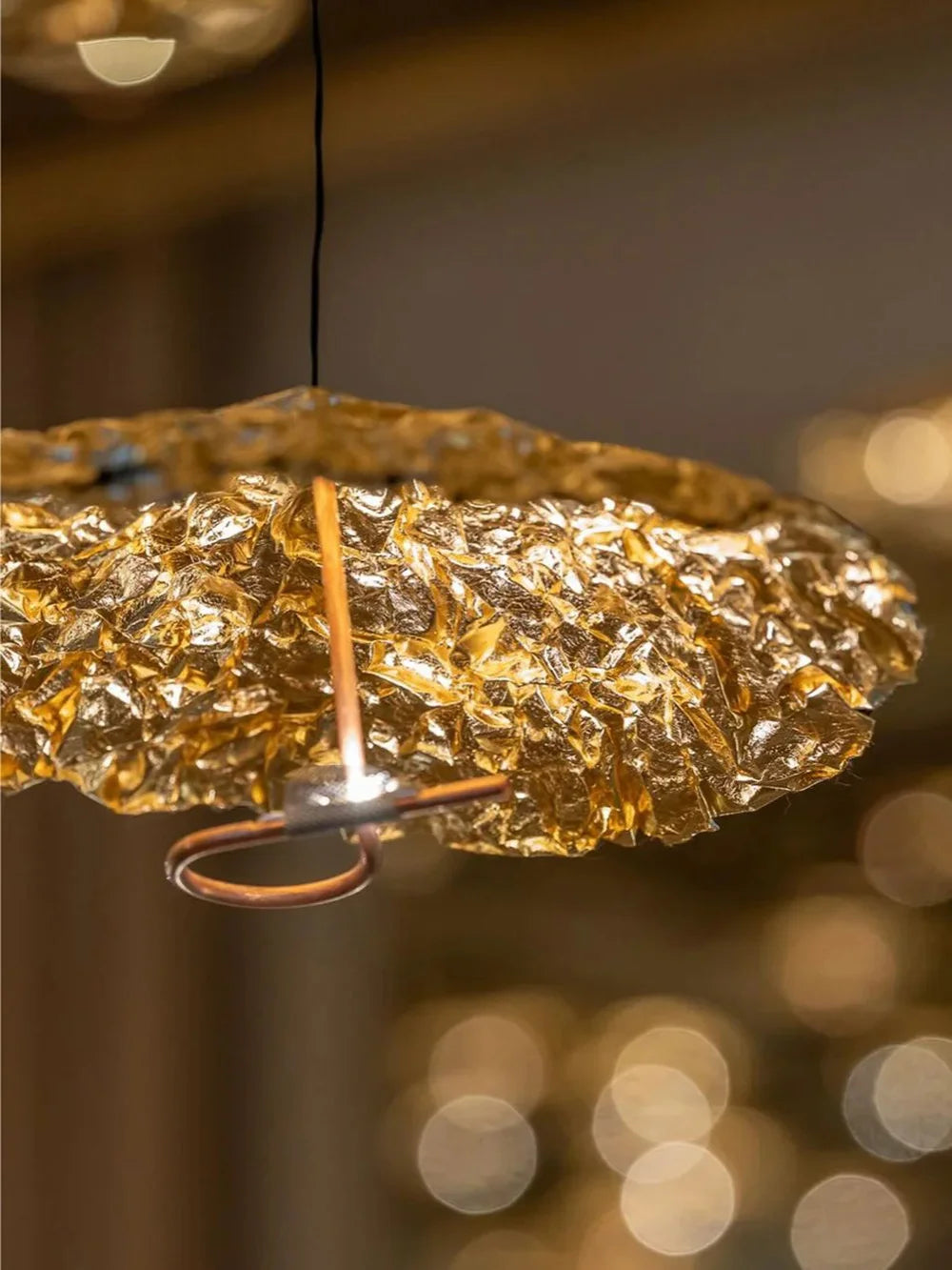 Modern Loft Copper Pendant Light Lotus Chandelier Indoor Lighting LED Ceiling Lamp for Living Dining Room Home Decoration