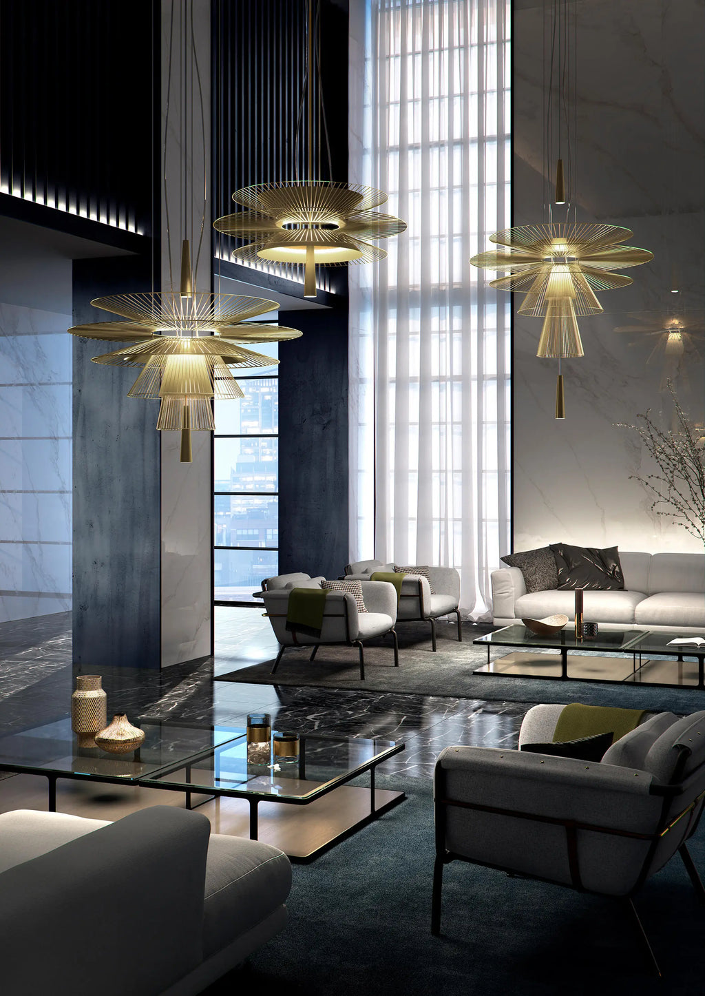 Luxury Metal Lustre Suspension Black Amd Gold Light for Living Dining Room Kitchen Island Lamp Vintage Gravity Origin Chandelier