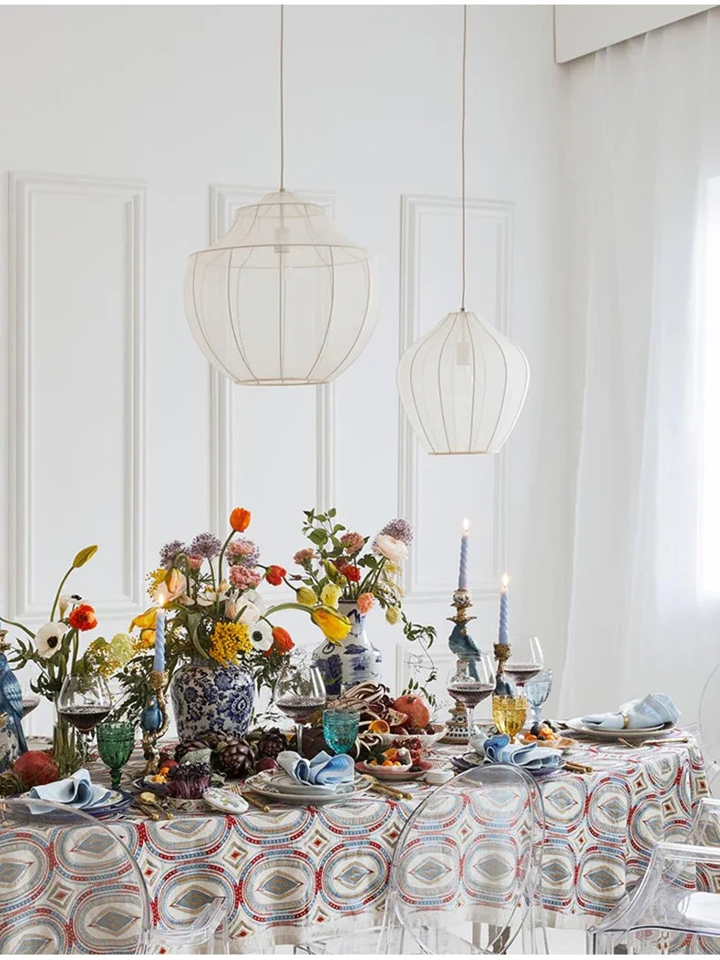 Danish Home Design Fabric Lamp for Living Room Sofa Home Decorations Bedroom Bedside Lamp Wabi Sabi Pendant Light