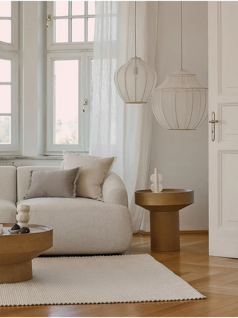 Danish Home Design Fabric Lamp for Living Room Sofa Home Decorations Bedroom Bedside Lamp Wabi Sabi Pendant Light