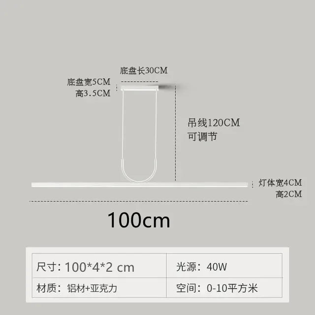 Home Decor Hanging Lighting Fixture Modern Minimalist LED Ceiling Chandelier for Table Dining Room Kitchen Island Pendant Lamp