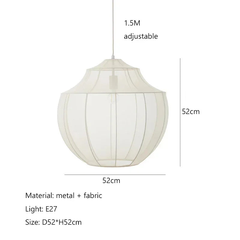 Danish Home Design Fabric Lamp for Living Room Sofa Home Decorations Bedroom Bedside Lamp Wabi Sabi Pendant Light