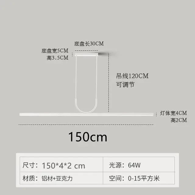 Home Decor Hanging Lighting Fixture Modern Minimalist LED Ceiling Chandelier for Table Dining Room Kitchen Island Pendant Lamp