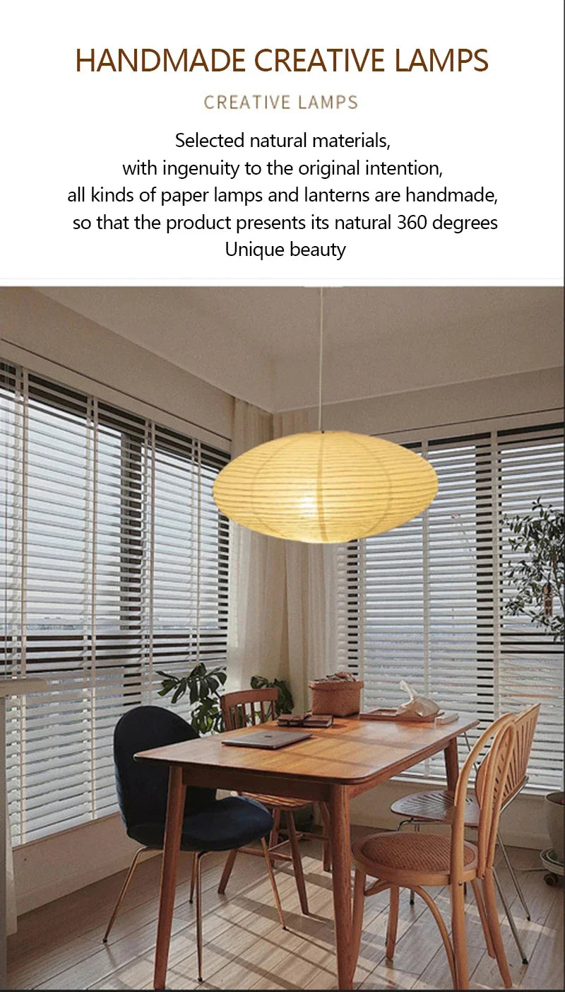 Retro Lantern Lighting Lamp Chinese Style Rice Paper Chandeliers for Bedroom Dining Living Room Study Home Decor Pendant Lights
