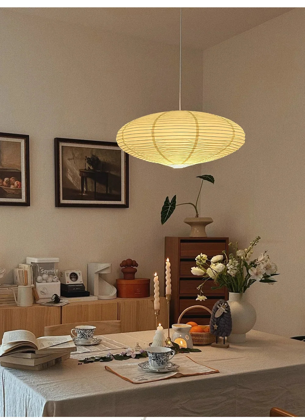 Retro Lantern Lighting Lamp Chinese Style Rice Paper Chandeliers for Bedroom Dining Living Room Study Home Decor Pendant Lights